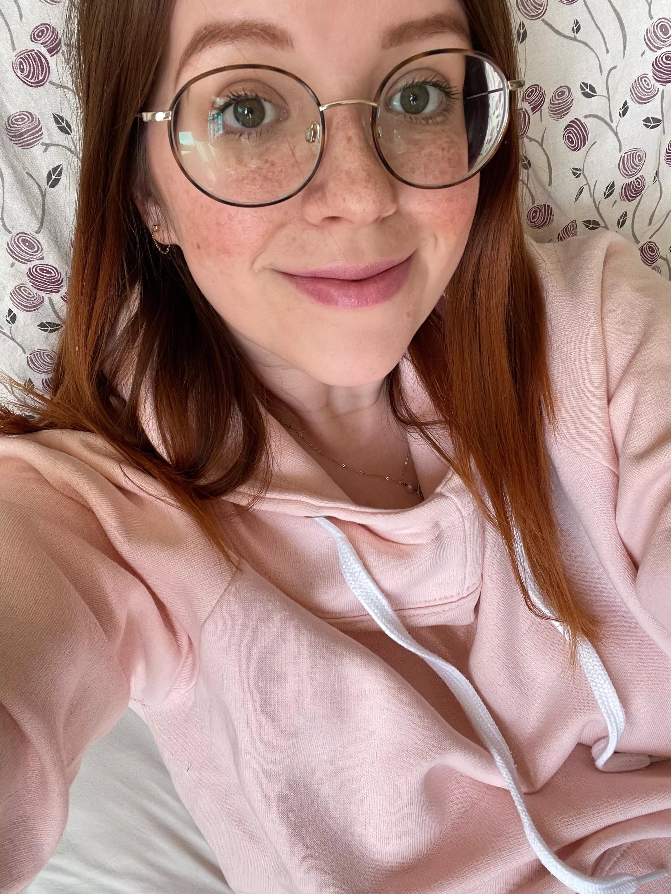 Can’t shake a headache today, trying to smile through it but it’s kept me in bed! [F]