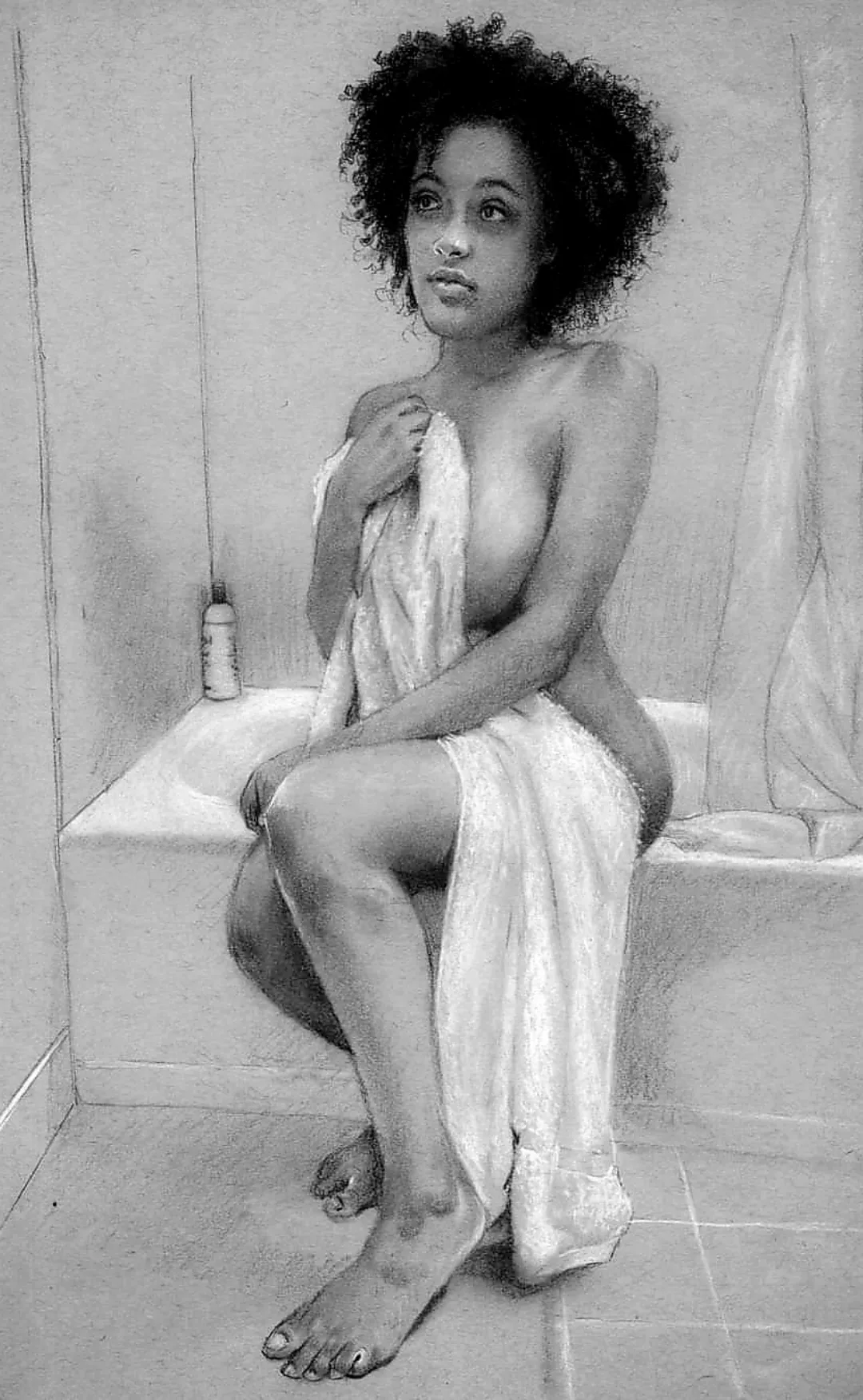 Charcoal pencil drawing