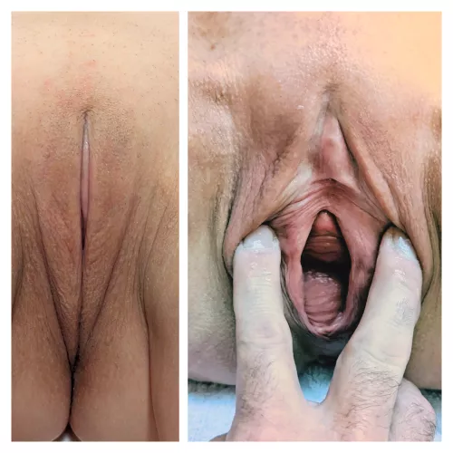 For all the doubters: same pussy before and after ... amazing but true!