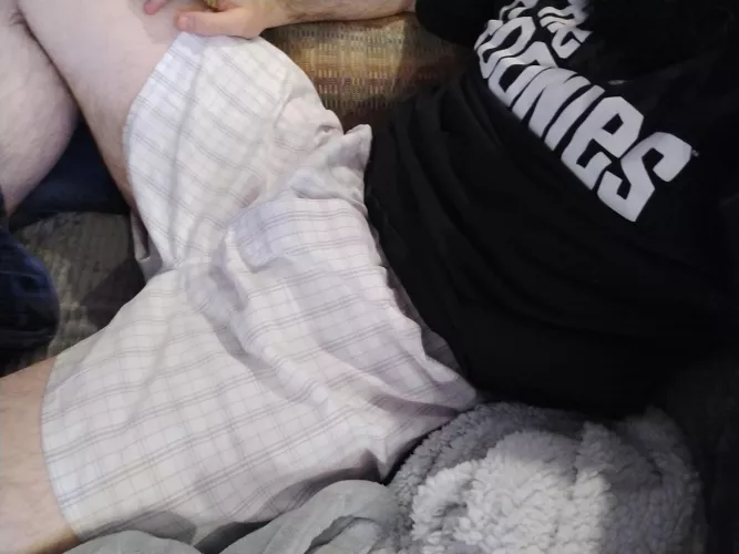 Lounging in soft white boxers! So comfortable.