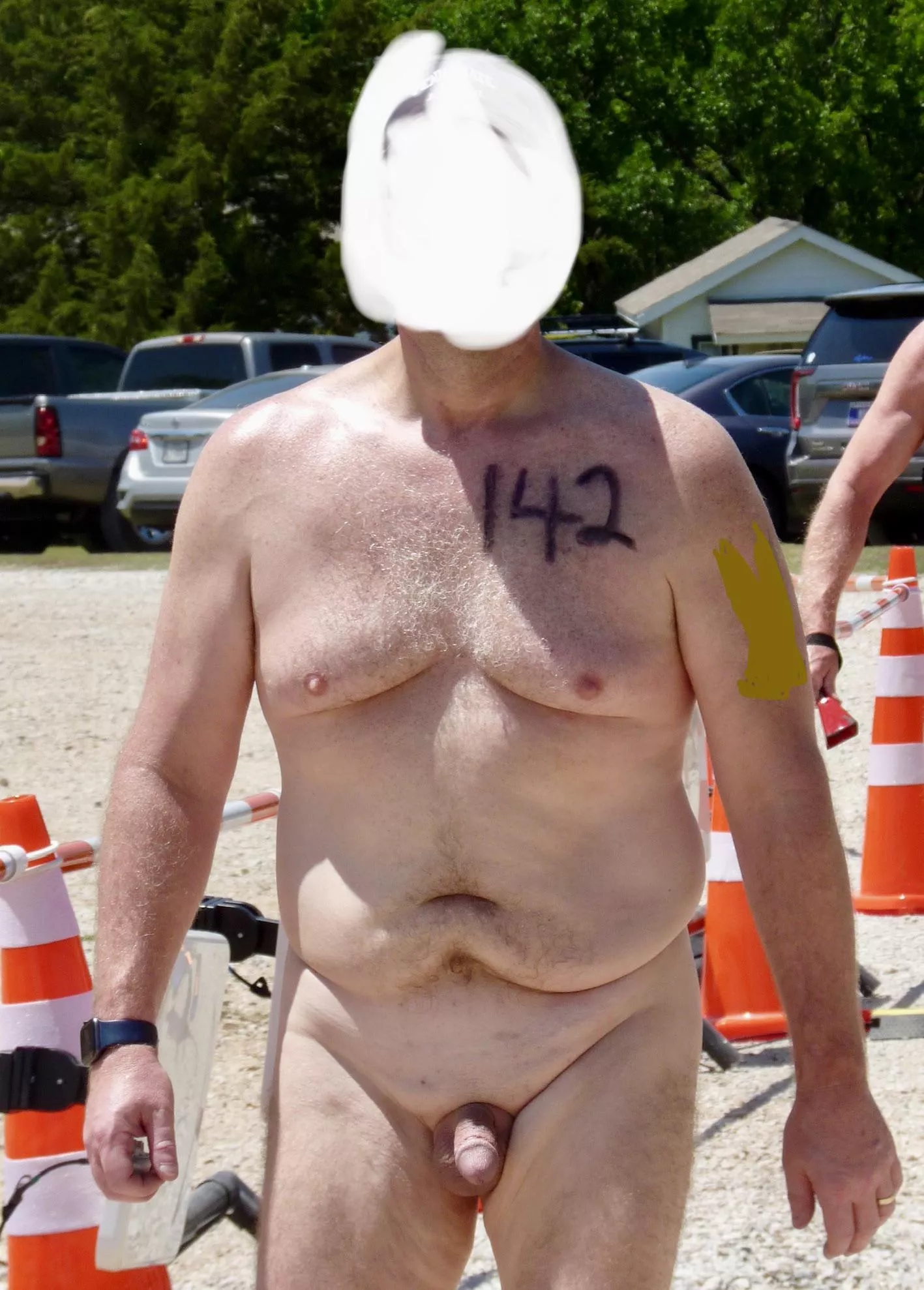 Participating in a nudist 5K run at my local resort. (Ok,ok I walked)