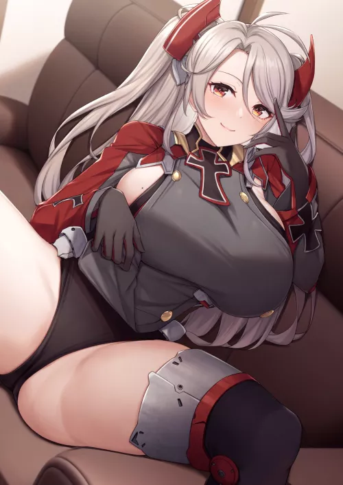 Prinz Eugen showing off her panties (Kannko Bokujou) [Azur Lane]
