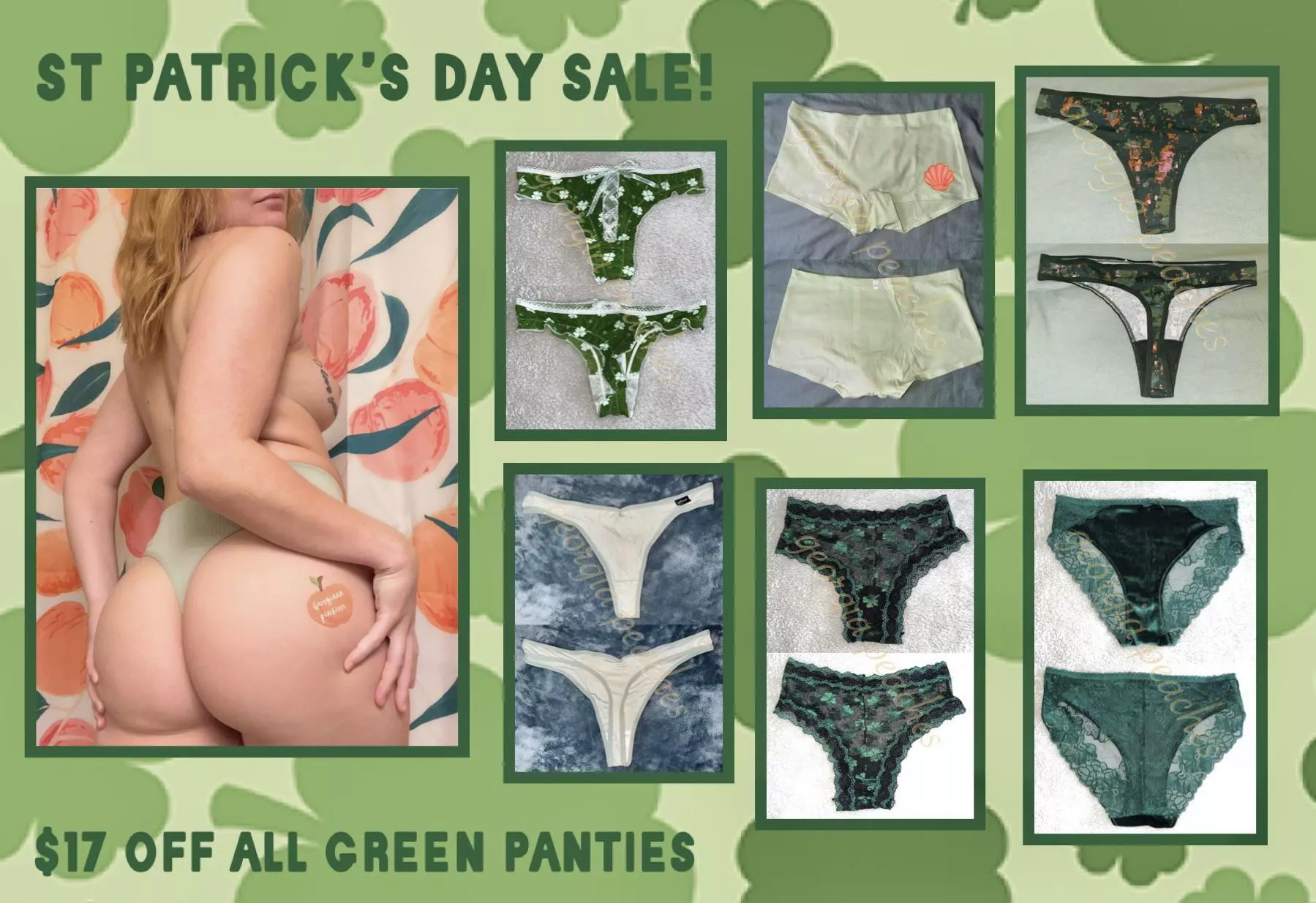 🍀ST PATRICKS DAY SALE🍀 all green panties $17 off until the end of the week 🍀 worn 2 days 🍀 orgasms 🍀 fetish friendly add ons available 🍀 [US] shipping/tracking info! ONLY A FEW LEFT! [PTY] [SELLING] message me here or on kik: georgiaa.p
