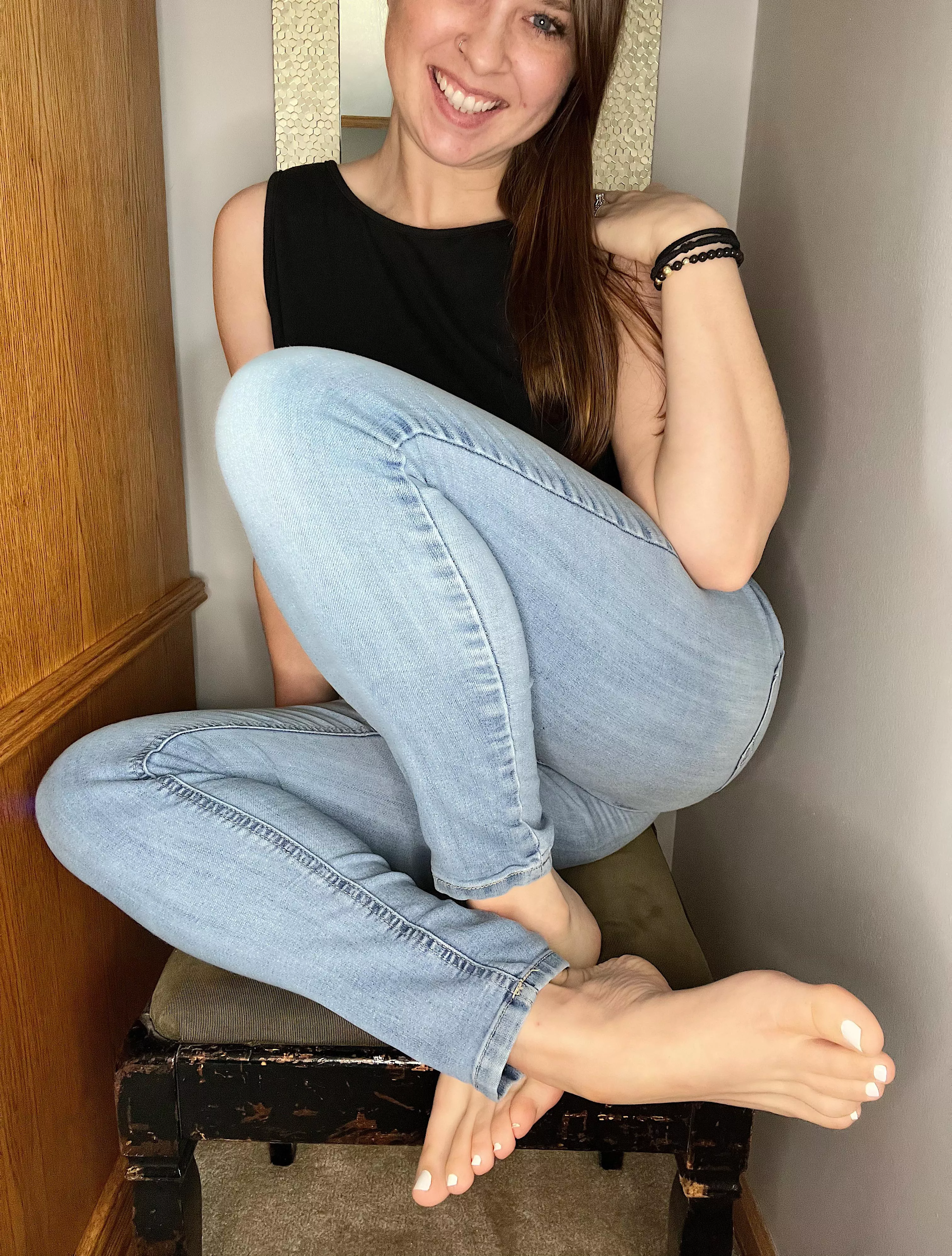 Warning: wearing white nail polish on your toes may cause intense desire to show them off to strangers