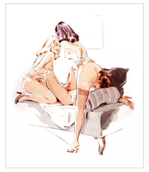 A pic by Julie Delcourt showing two ladies educating Junior 🤭