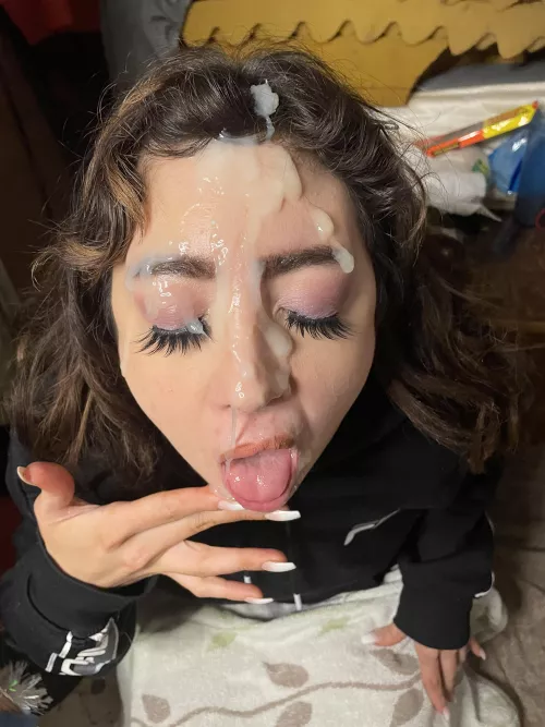 Am I cute with cum on my face