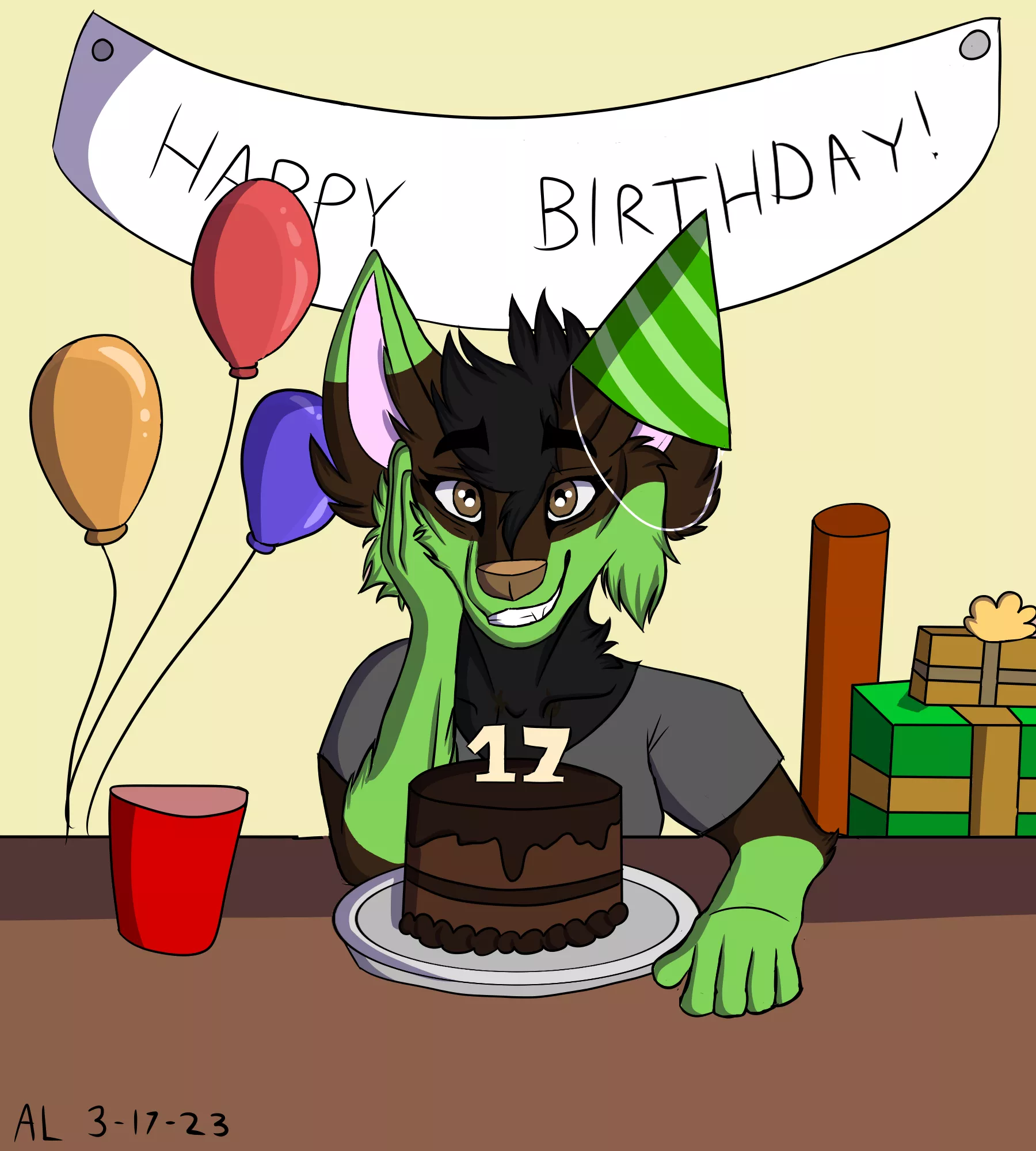 Little birthday art I made for myself.