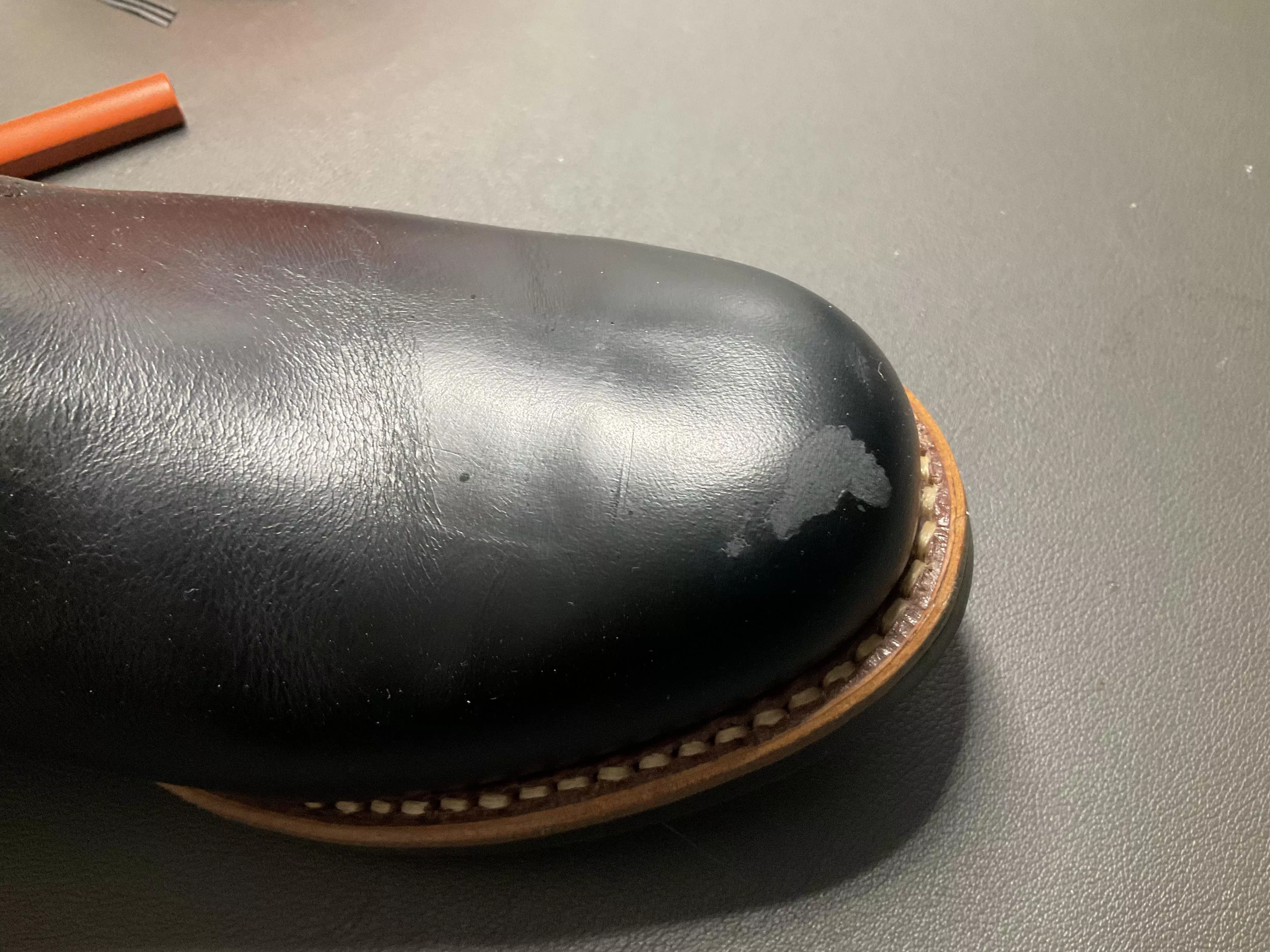 Schott engineer boots - shiny finish is peeling