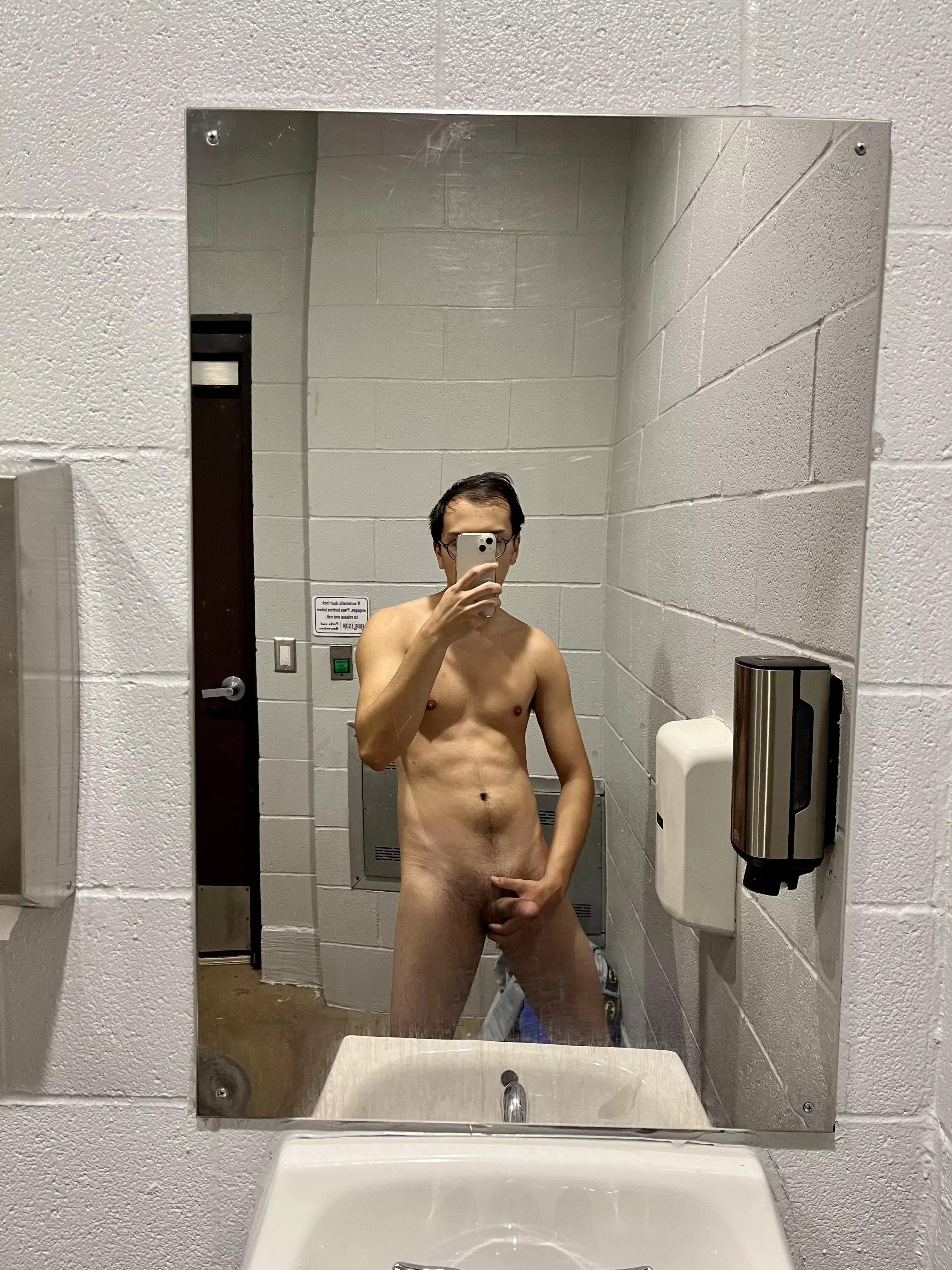Stripping in the park bathroom
