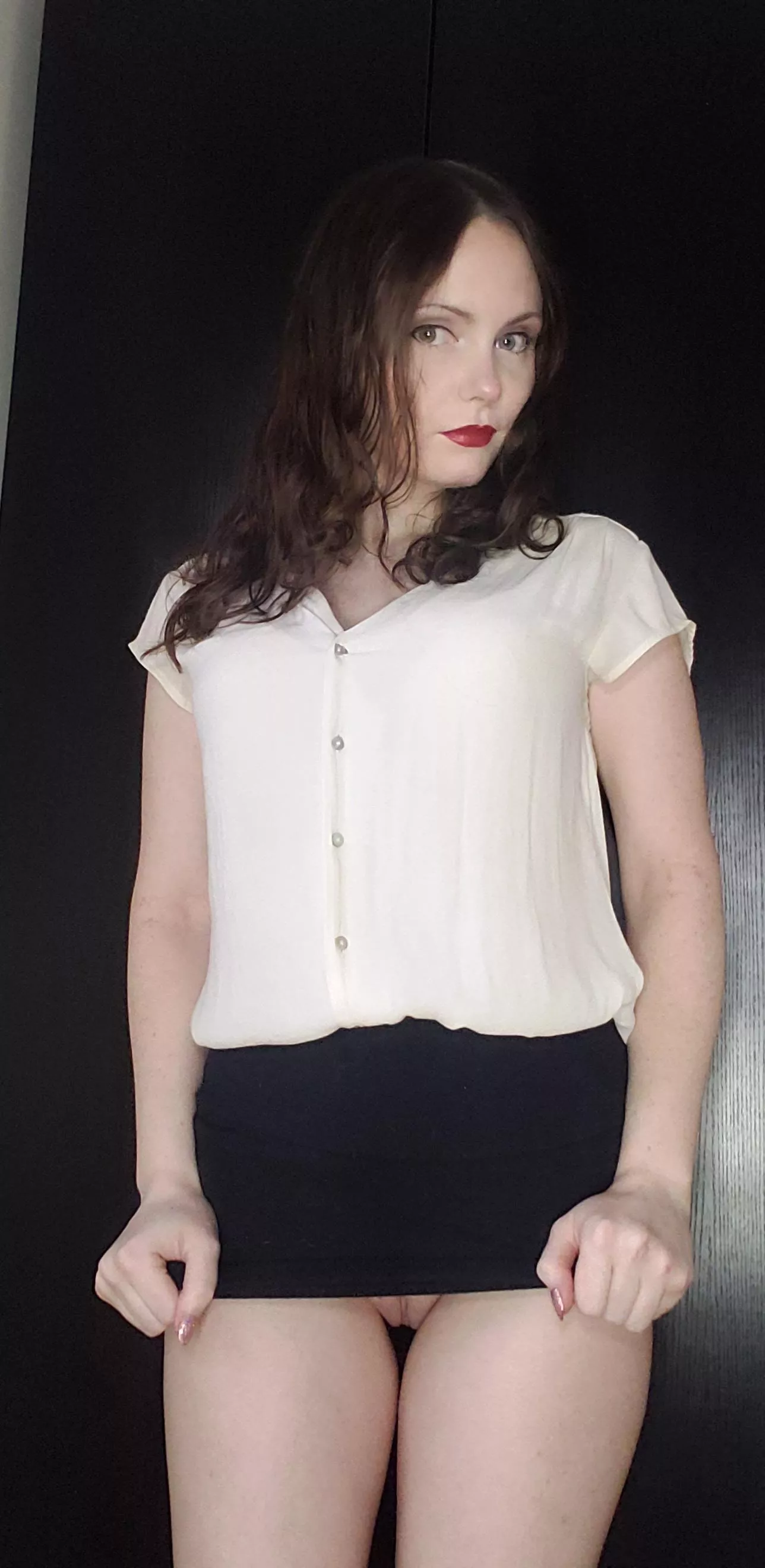 This skirt looks better without panties imo