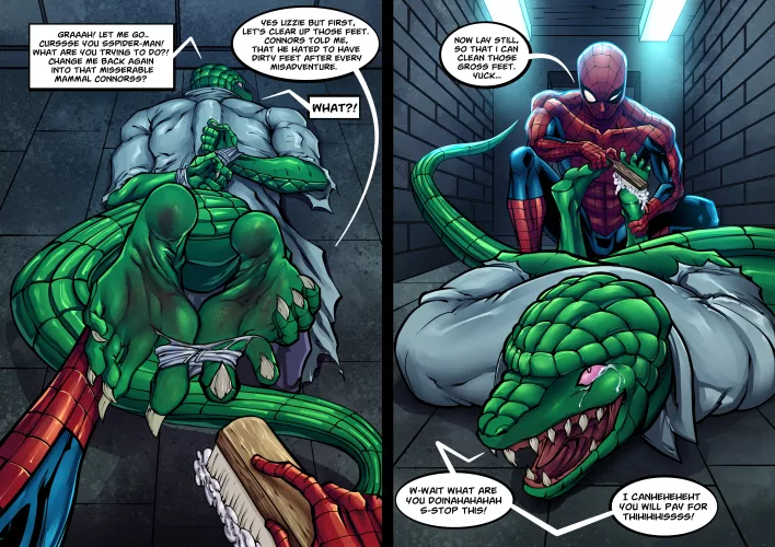 Commission Art of Tickling The Lizard from Marvel. Done by My Artist -Genomod