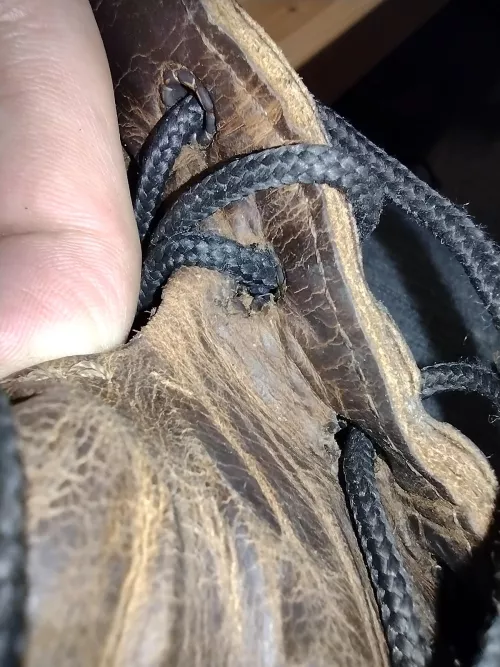 Eyelet pulling through tongue, what to do?