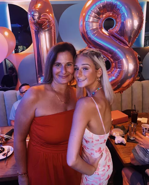 Finally ready birthday girl with her hot mother