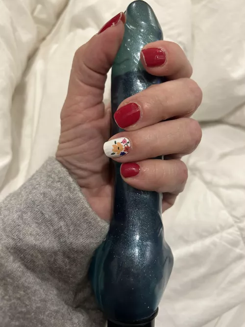 I hate that I’m not home to enjoy her new nails. At least she will 😈