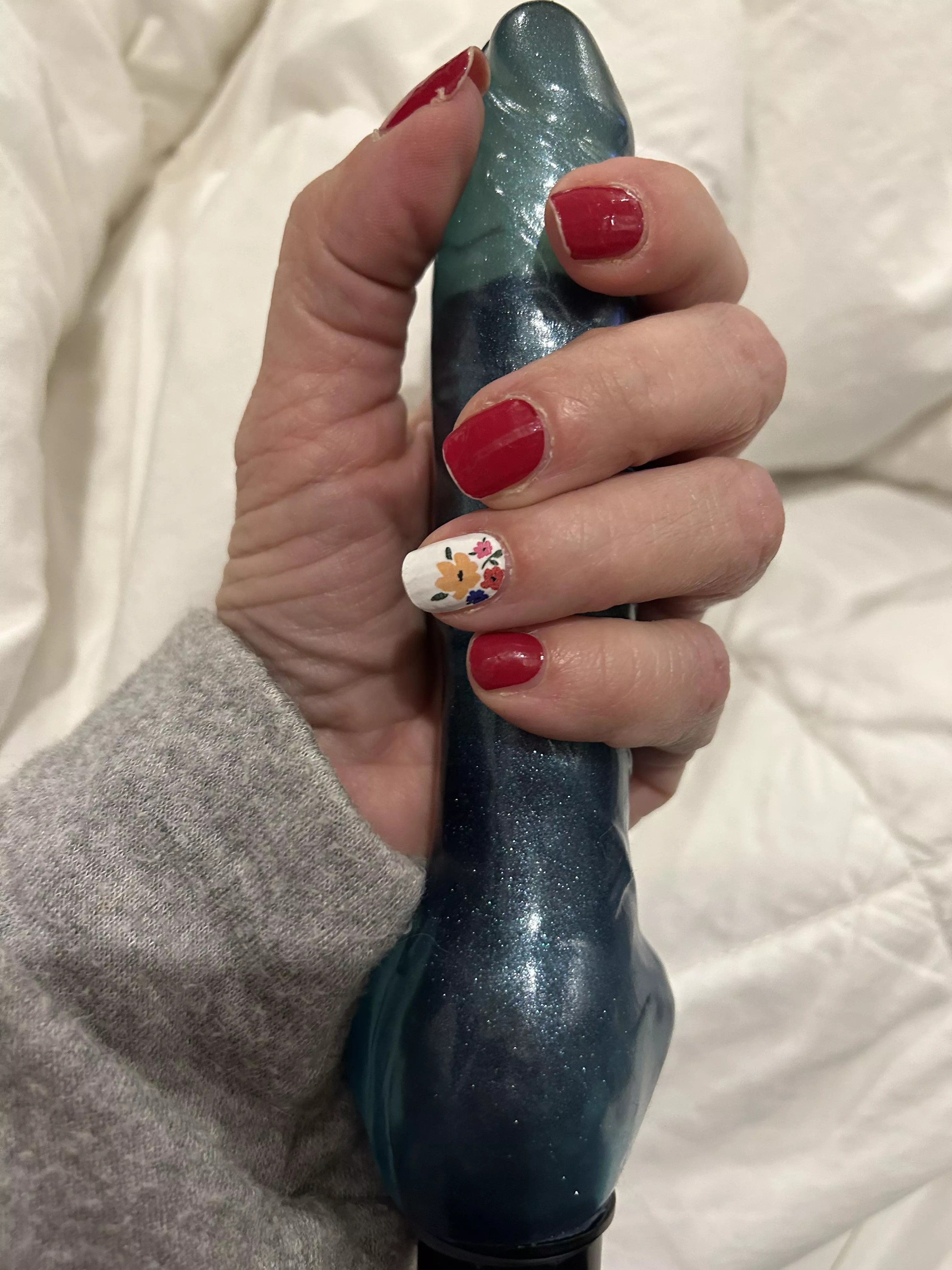 I hate that I’m not home to enjoy her new nails. At least she will 😈