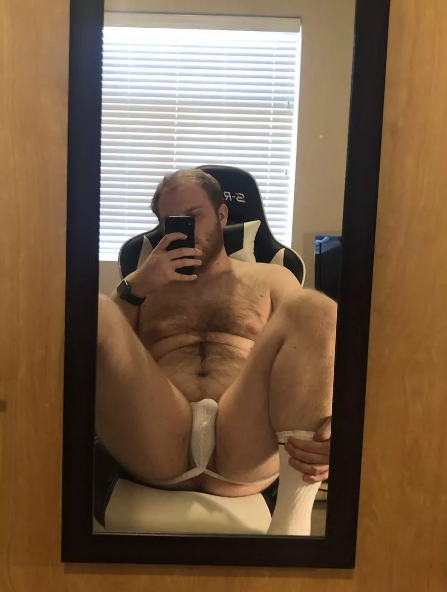 Jockstrap on and ready to get fucked