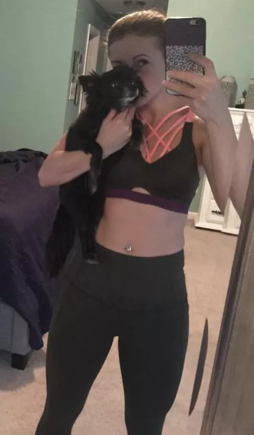 Let’s try this again. Sunday snuggles and then the gym :)