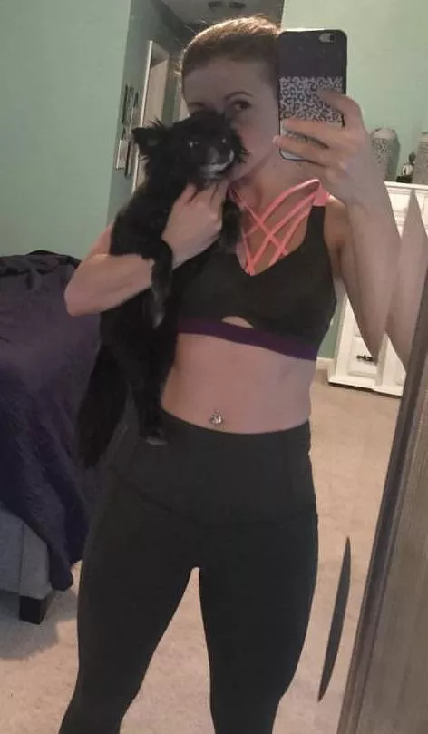 Let’s try this again. Sunday snuggles and then the gym :)