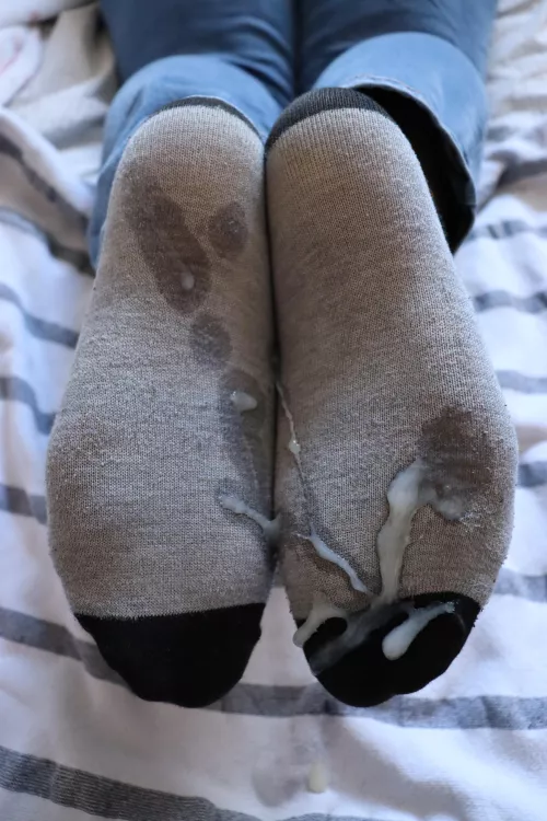 Little ankle socks covered in cum