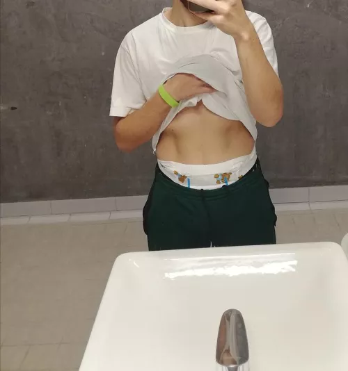 (M29) You would never guess if you saw me in the locker room what I was hiding underneath❤️ I guess that’s the best part about being abdl. You can’t judge a book by its cover