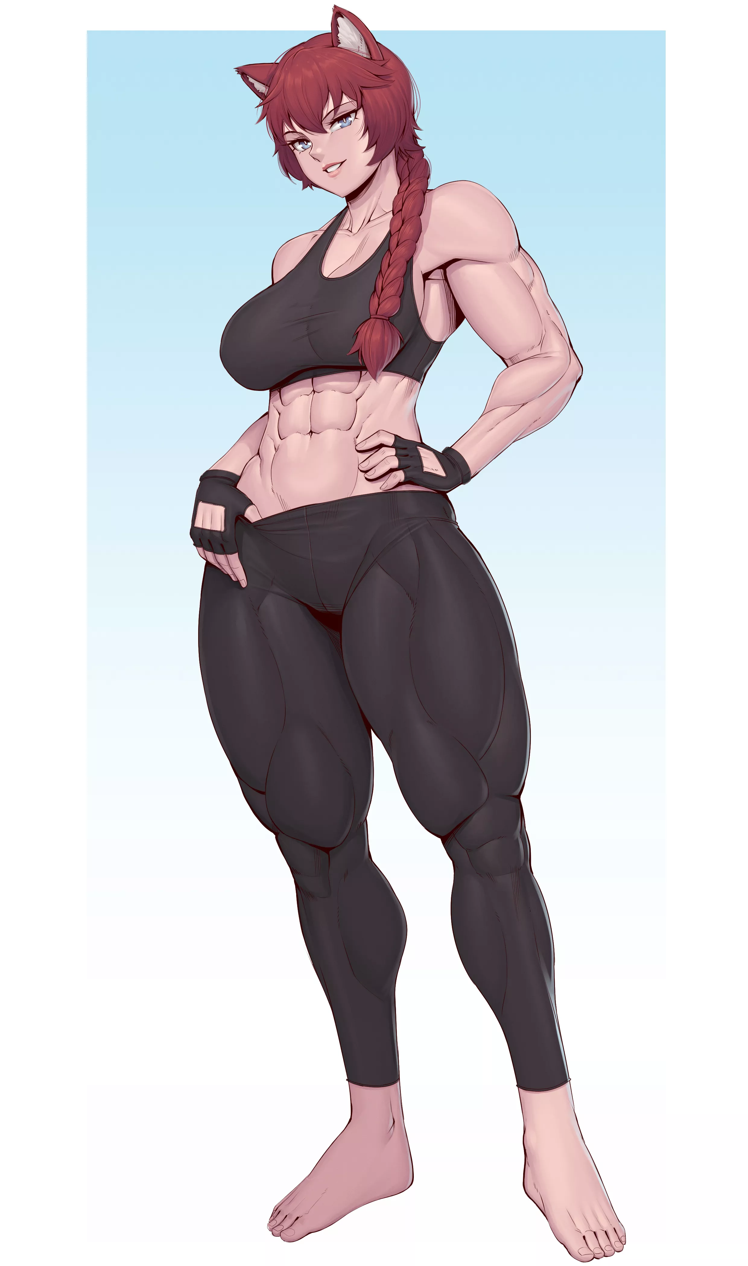 Muscular foxgirl [Artist: SpeedL00ver]