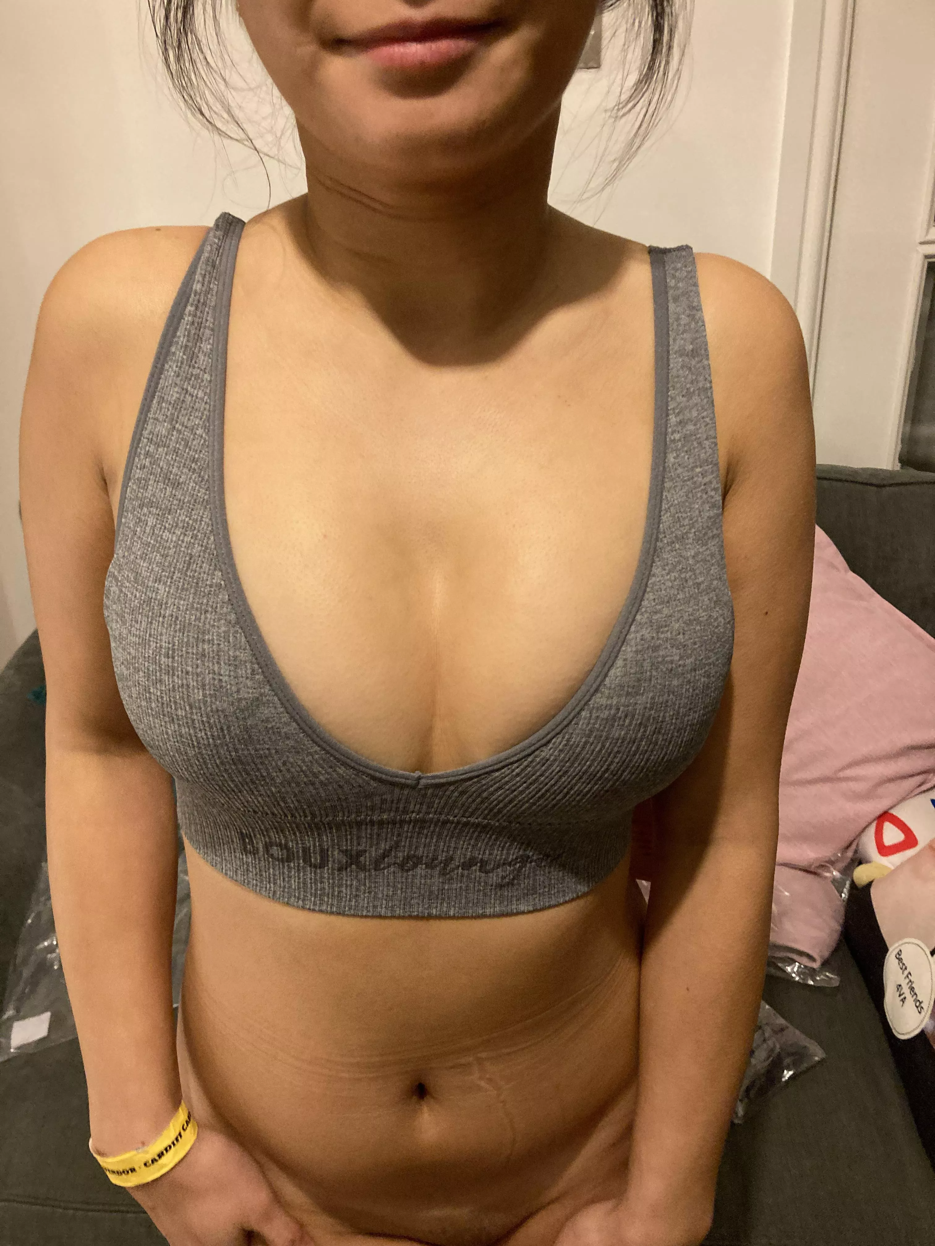 New bra day? Bet you want me to take it off?