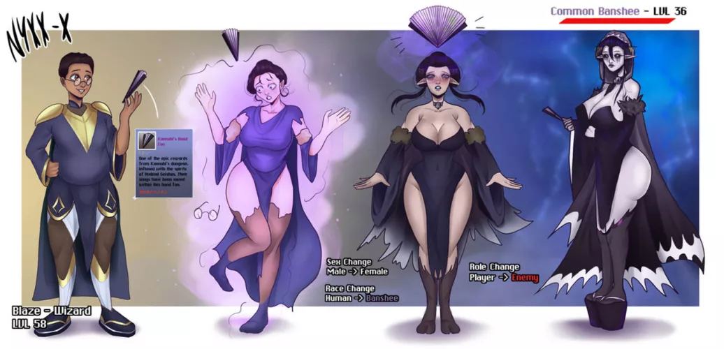 [OC] Banshee's Fan~ (MTF, Monster Girl, Hypno) by me