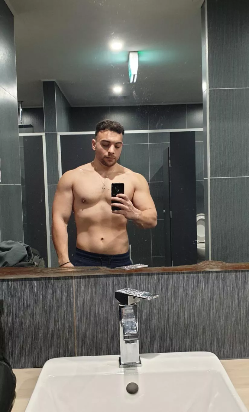 Post workout, would you like to do some extra bedroom cardio with me? (M)