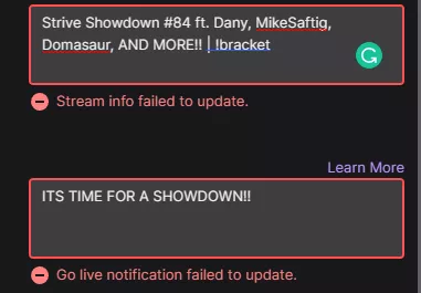 Twitch wont let me update my stream titles in creator dashboard help plz