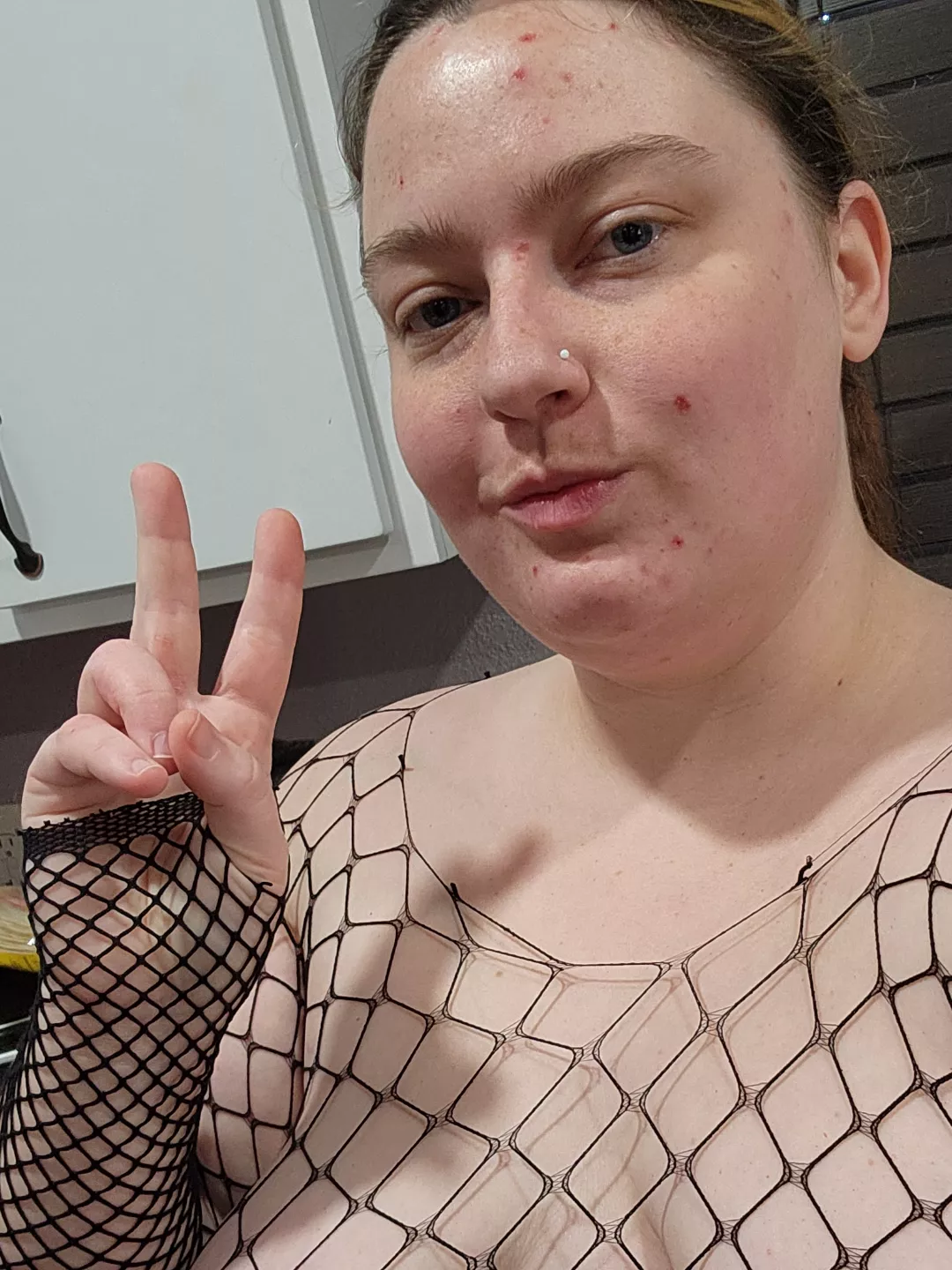 Wearing fishnets while I bake some cakes