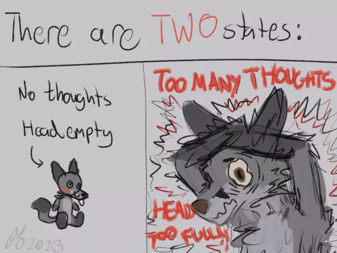 Anxiety, by @FurrySoren on Twitter.
