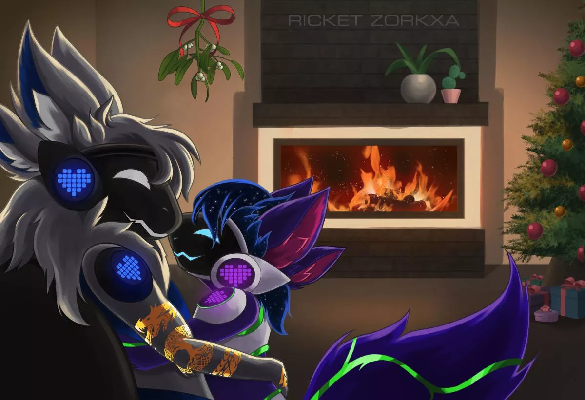 Cozy Christmas Protogen Night by me (Commission)
