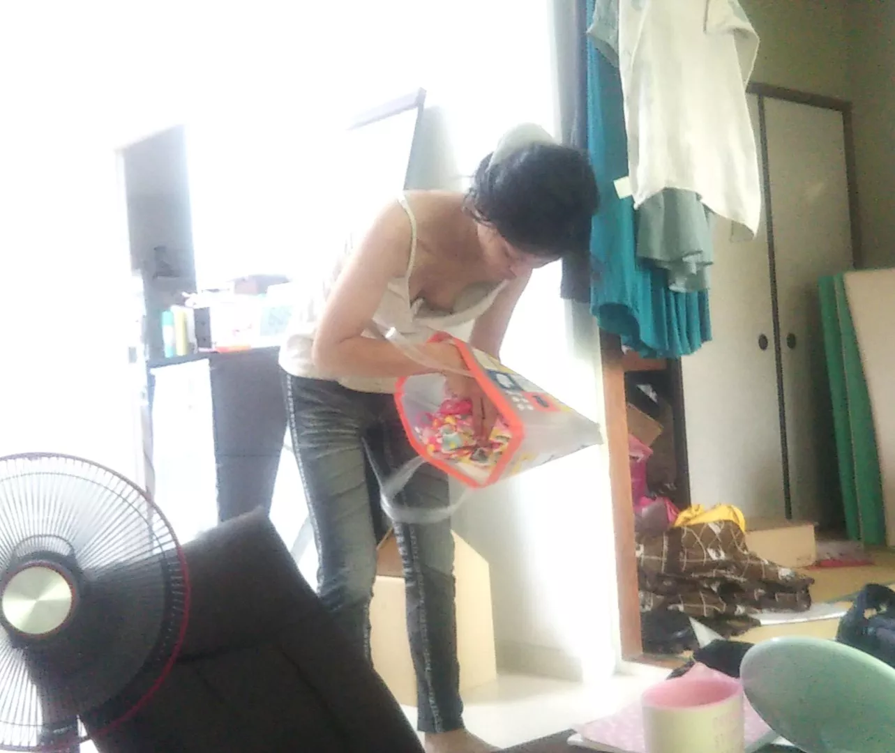 Getting the kids bag ready