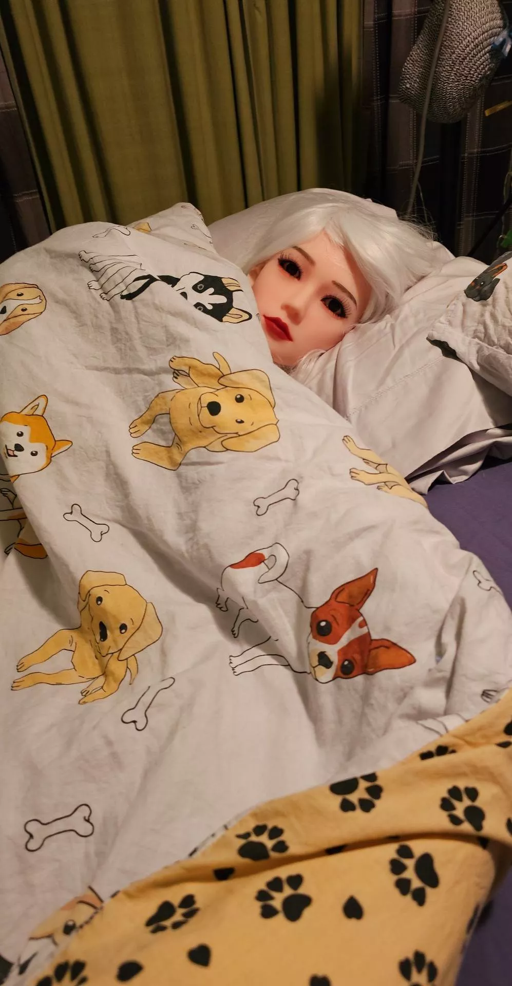 Grace tucked up in bed