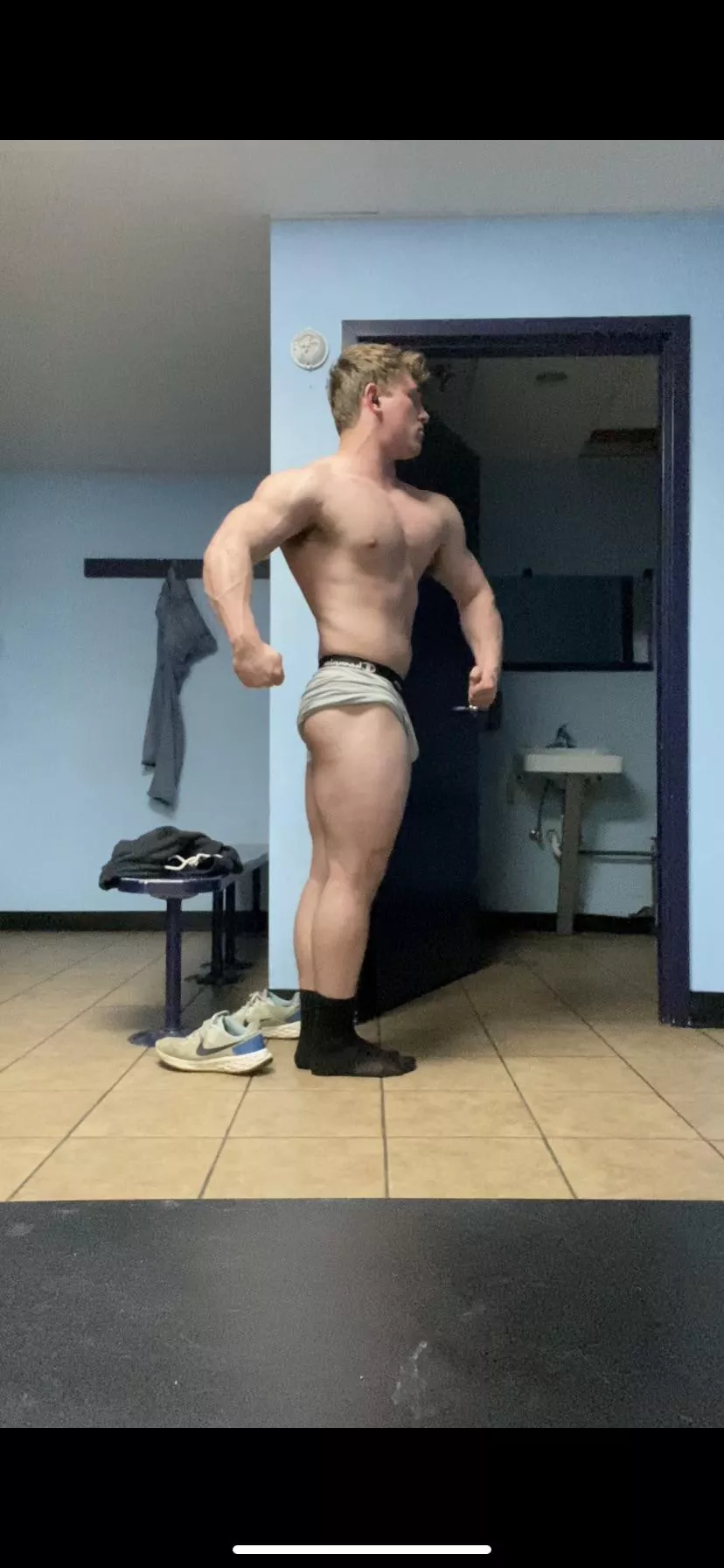 Muscle beast flexing