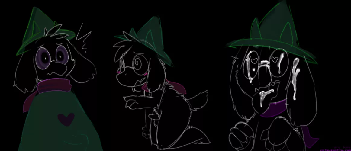 [Ralsei] gets hypnotized (artist: kaittycat)