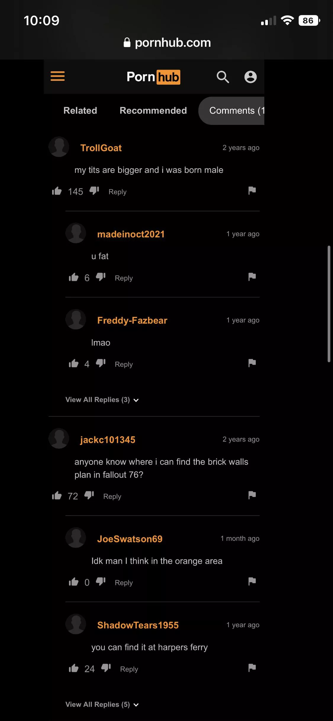 Two comments, 1 video!