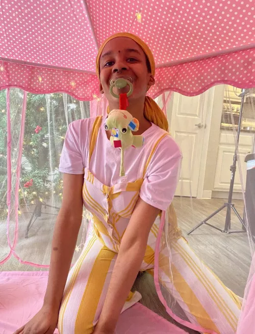 Went to a play date today heres me in a princess tent!