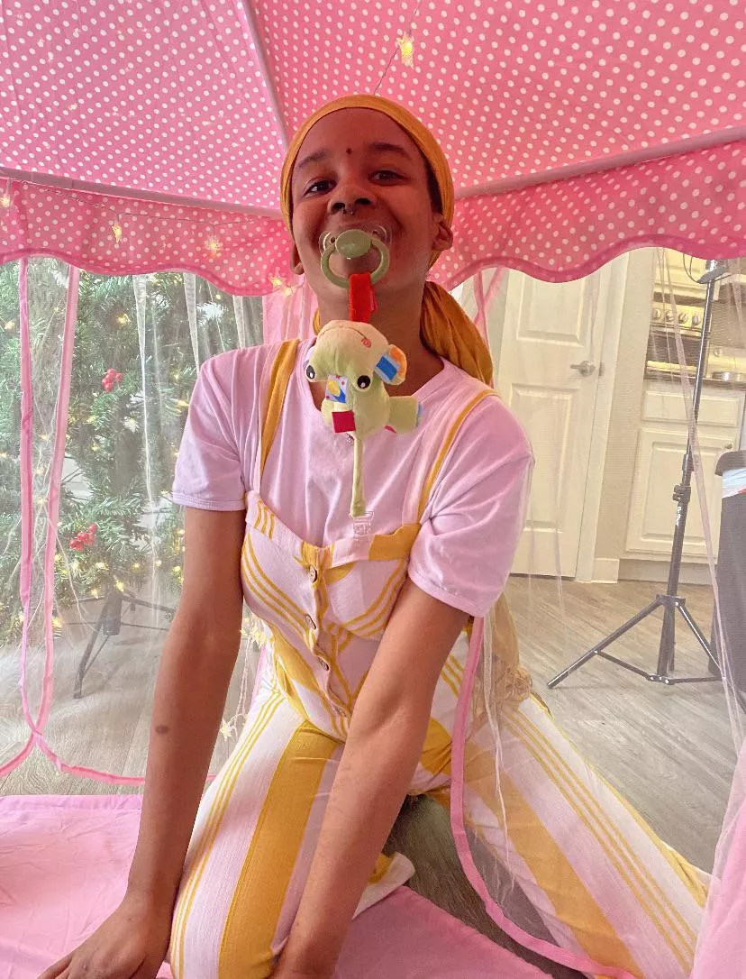 Went to a play date today heres me in a princess tent!