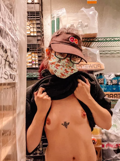 Who wants to walk-in on me in the walk-in freezer? 😉❄️🍩