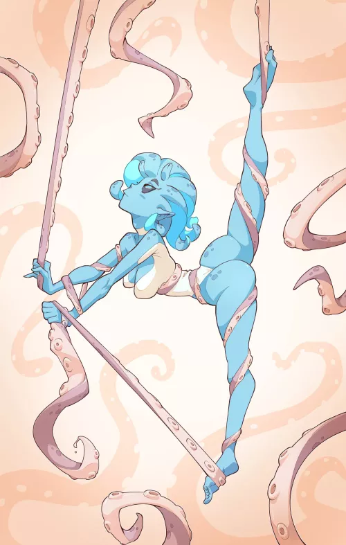 Bex is putting in some practise for the Sci-Fi Olympics, by @Lefauxcreux