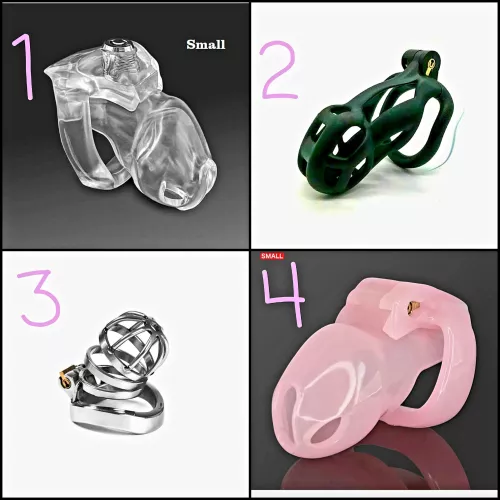 Delete if not allowed) Need help choosing a new chastity, I've narrowed my search down to these 4. Any help would be appreciated, Thanks! xx 😘
