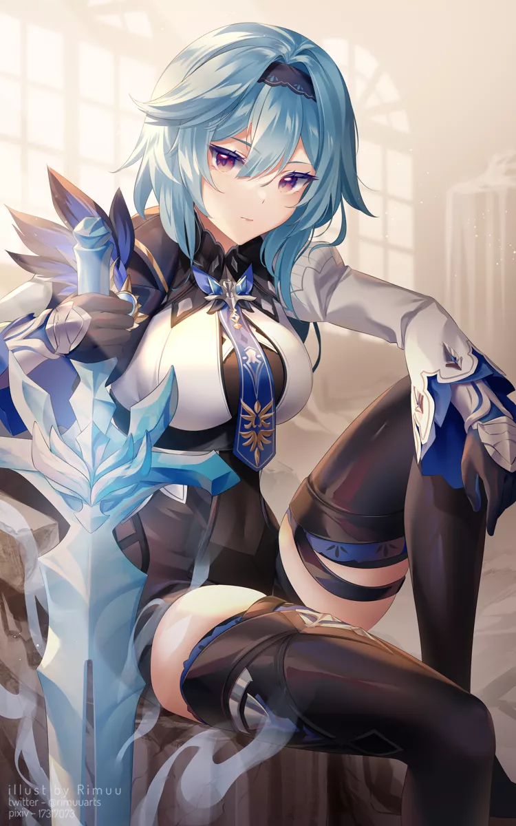 Eula with crystal sword (rimuuarts) [Genshin Impact]