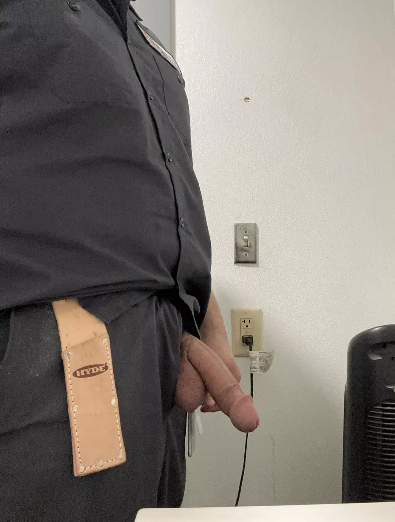 Had to whip out out in the work bathroom. Hope you enjoy my half chub ;)