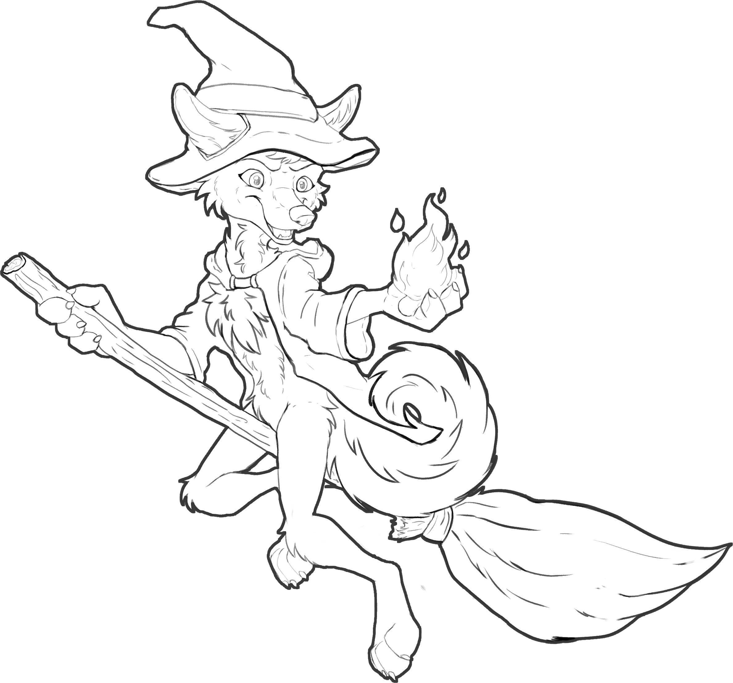 I drew a husky witch