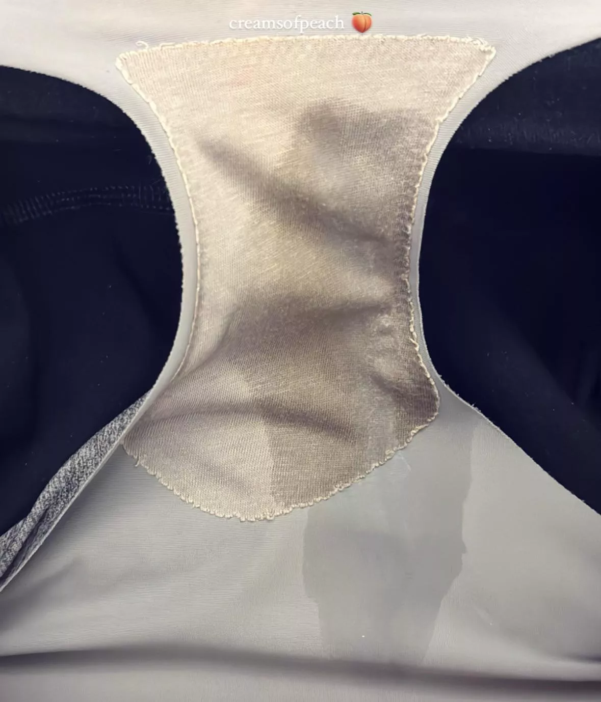 Just doing some work when I felt it all come 💦rushing out💦 Even soaked through my leggings. Can’t wait for my customer to finally get these panties!