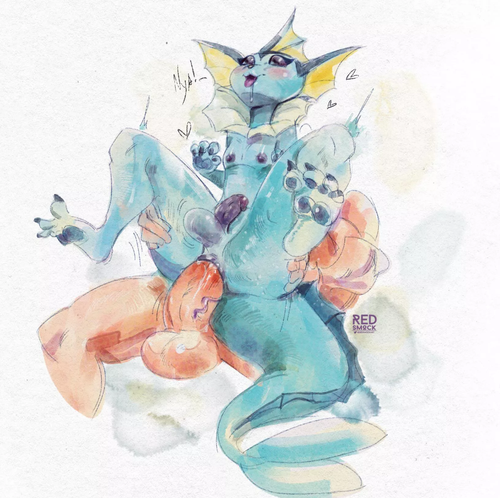 [MM] Having fun with femboy vaporeon (Redsmock)