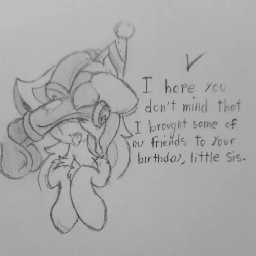 well... I was definitely surprised for my birthday. (art by me) (will probably digitalize this later)