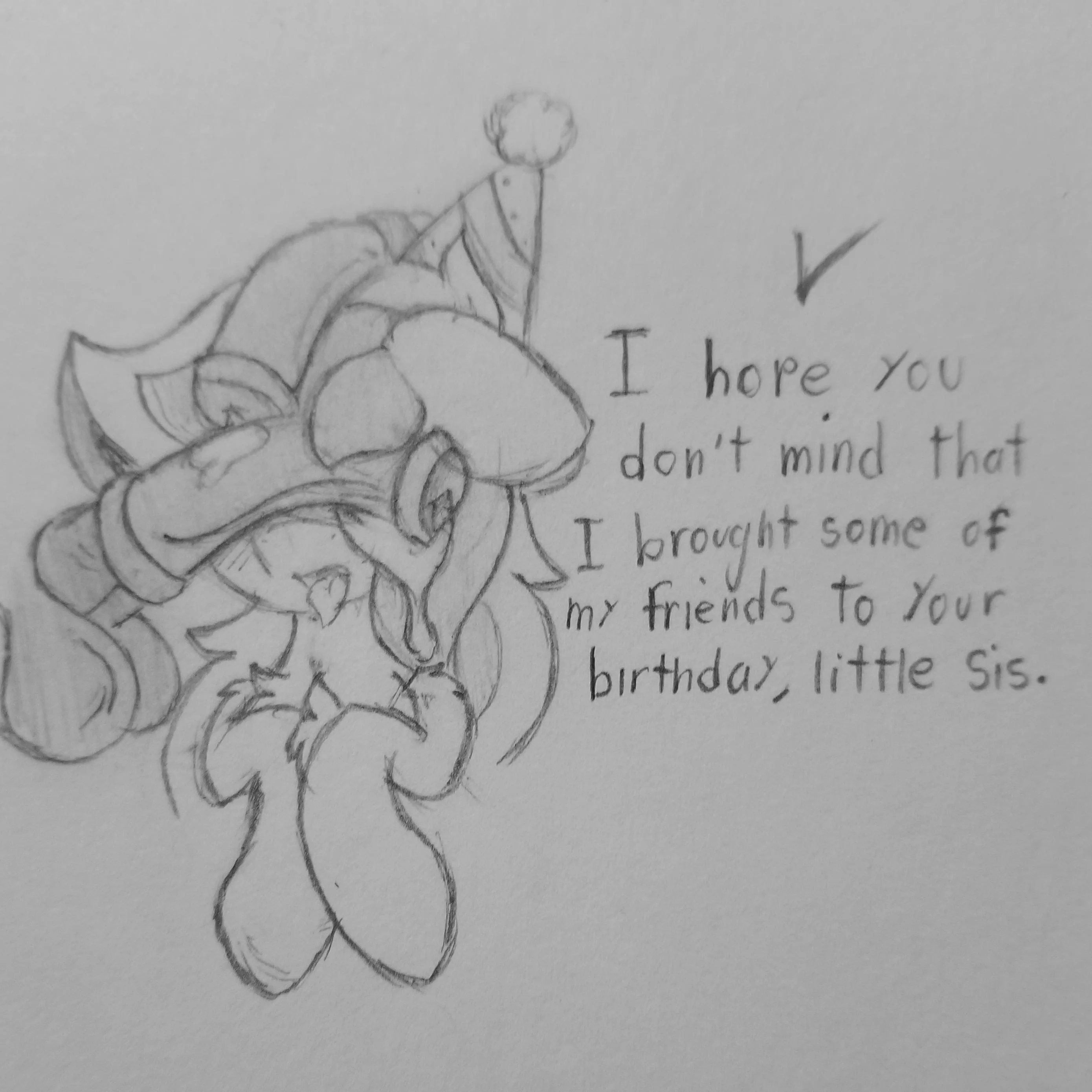 well... I was definitely surprised for my birthday. (art by me) (will probably digitalize this later)