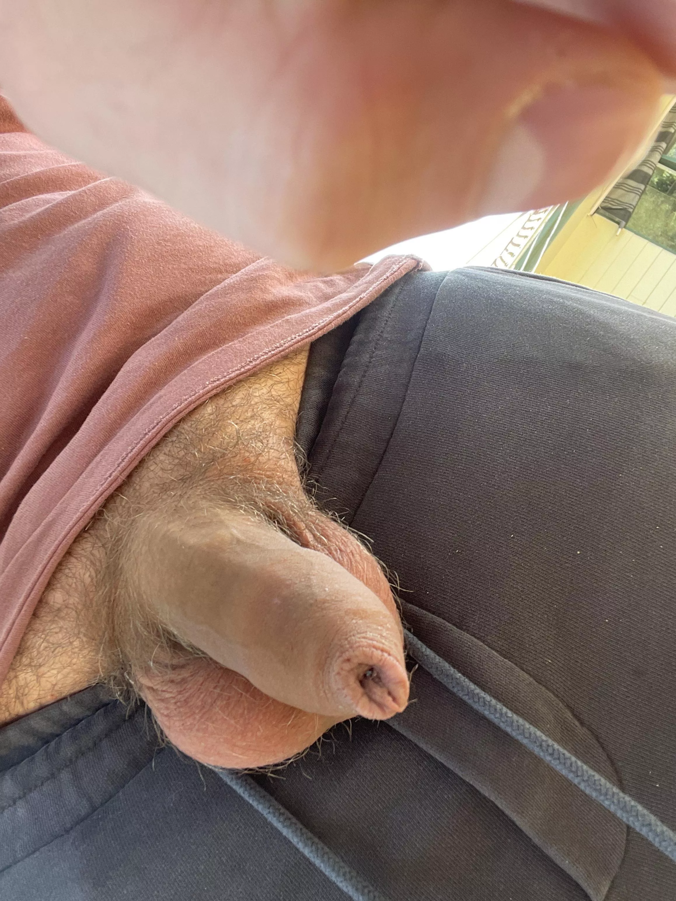 Just outside thought he needed some air